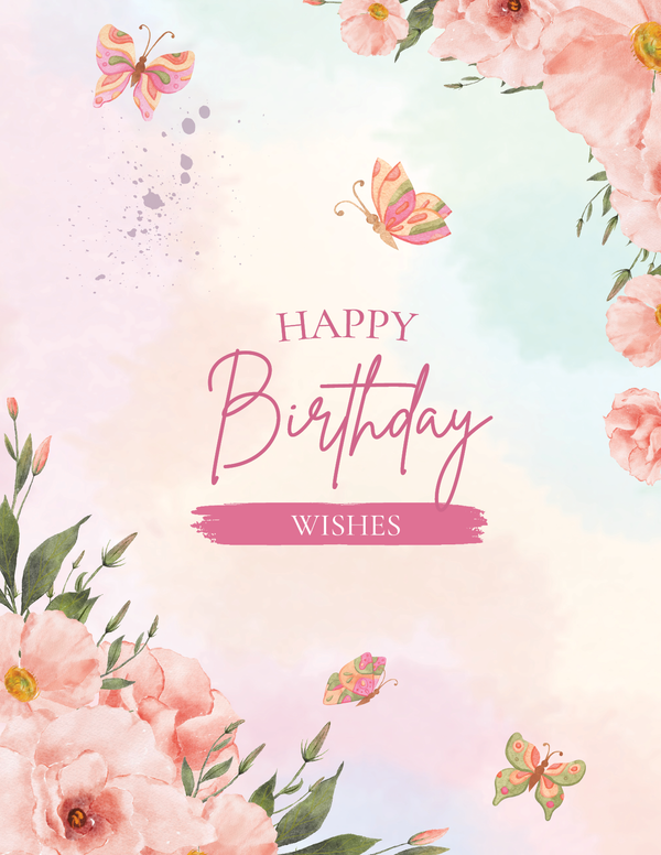 Butterflies & Birthday Cheer front