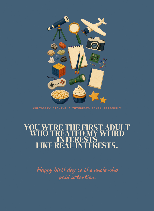 You Were the First Adult Who Treated My Weird Interests Like Real Interests. front