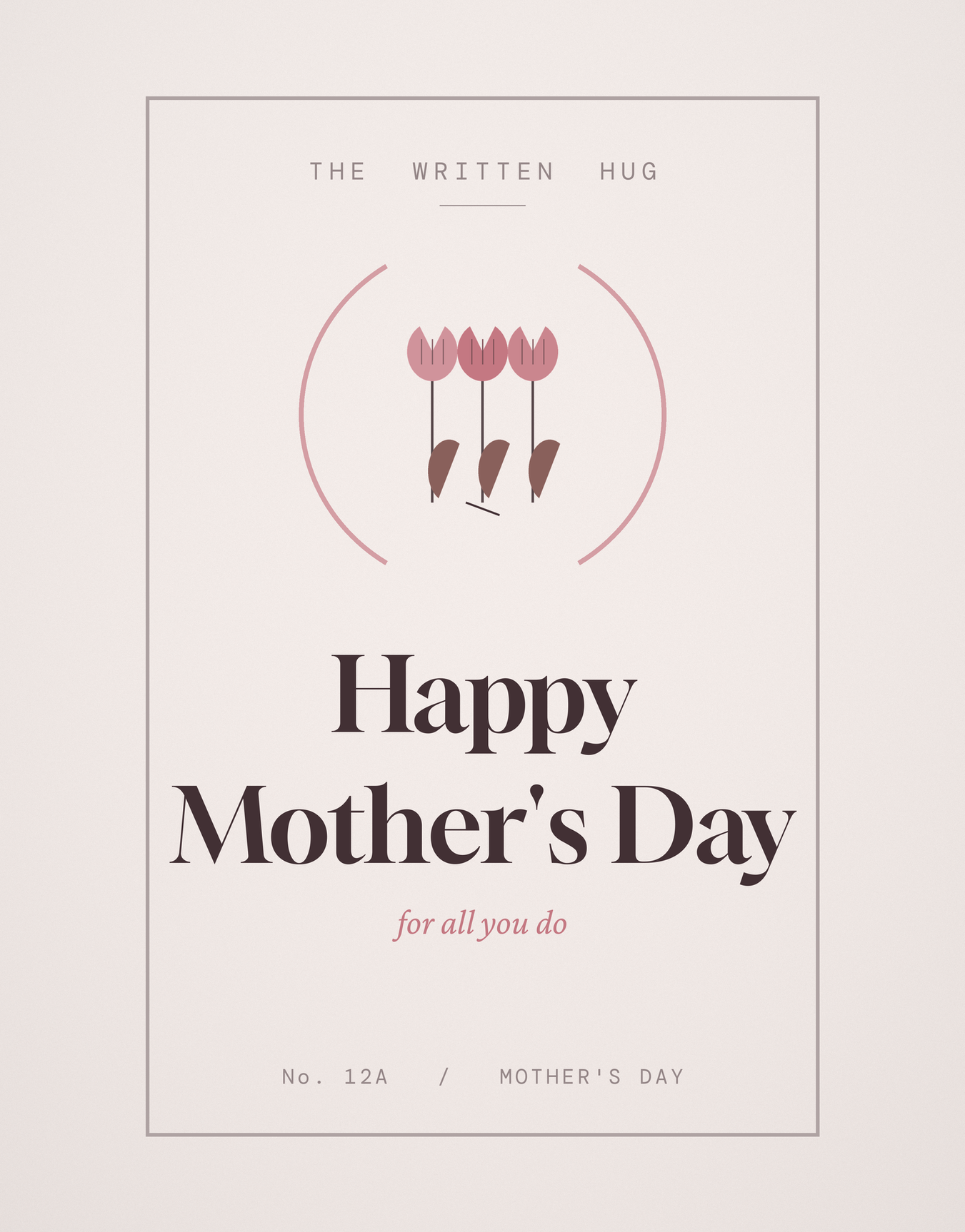 Happy Mother's Day minimalist card by The Written Hug