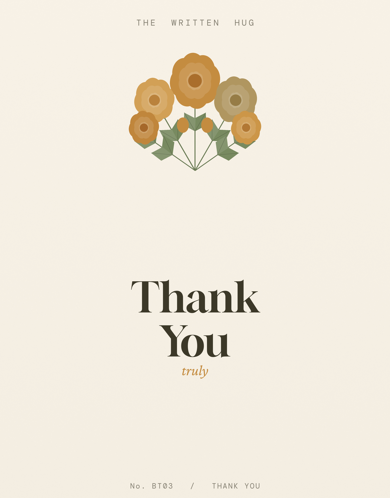 Thank You botanical card by The Written Hug