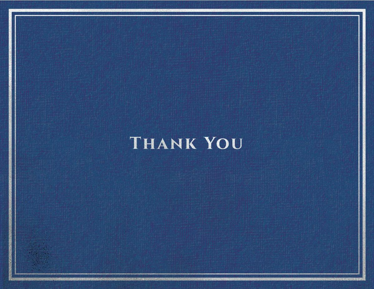 Navy Blue Linen Thank You
