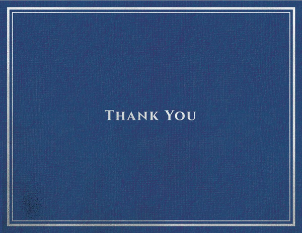 Navy Blue Linen Thank You front