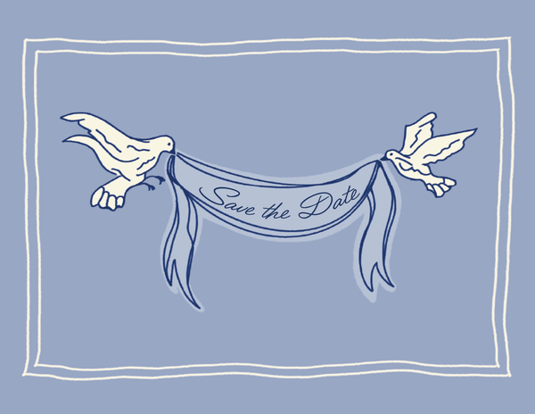 Our Love Takes Flight—Save the Date front