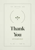 Thank You card from The Written Hug