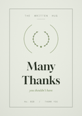 Many Thanks card from The Written Hug