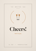 Cheers congratulations card from The Written Hug