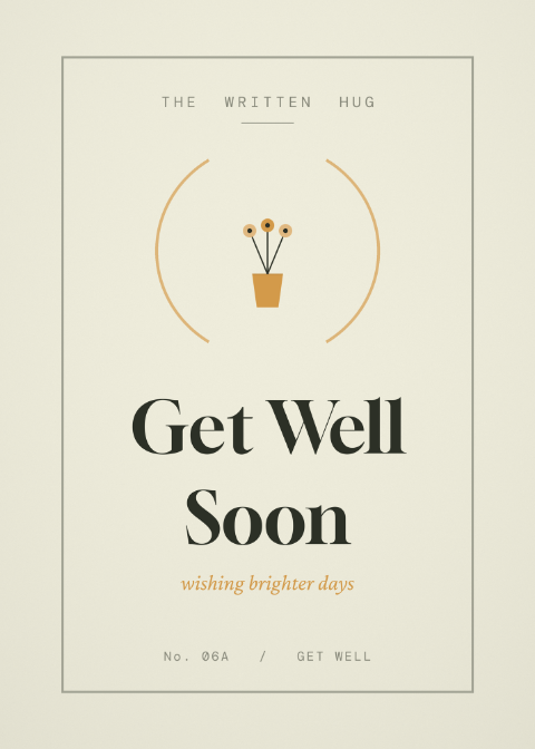 Get Well Soon card from The Written Hug