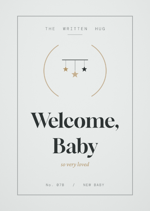 Welcome Baby new baby card from The Written Hug