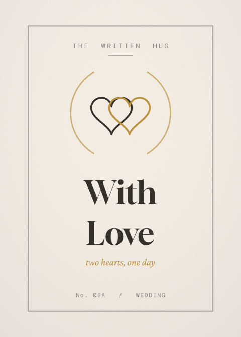 With Love wedding card from The Written Hug