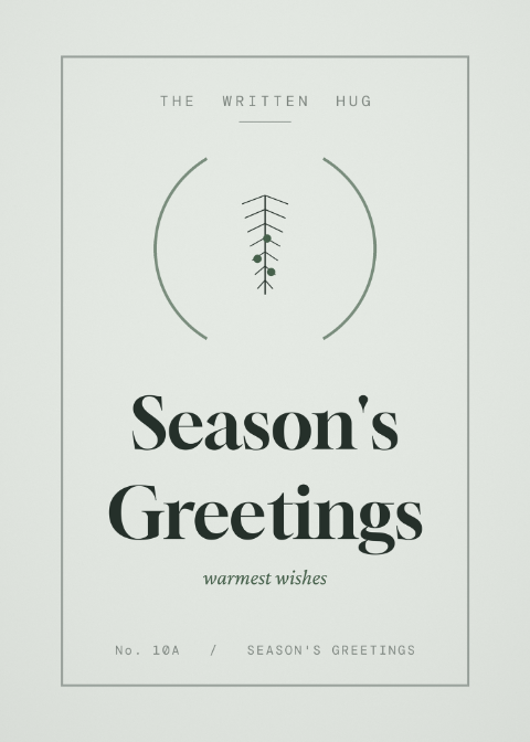 Season's Greetings card from The Written Hug