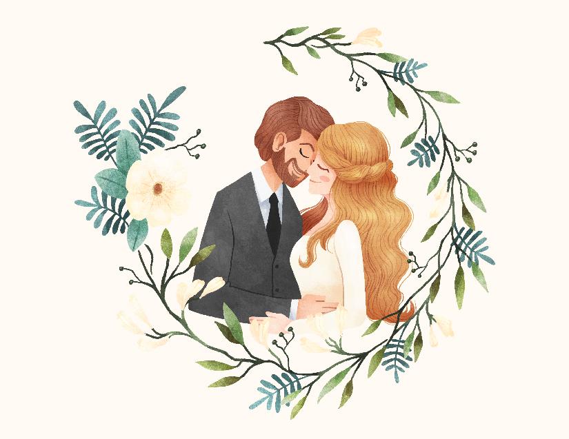 Forever and Always wedding card