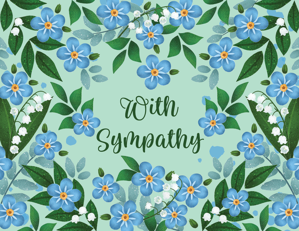With Sympathy Forget Me Nots front