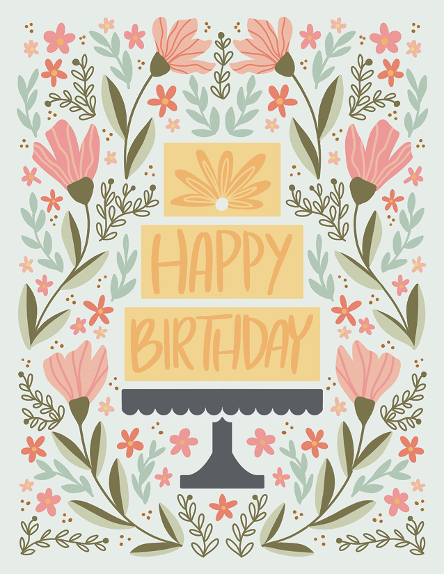 Happy Birthday Tiered Cake