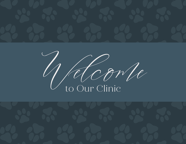Welcome to Our Clinic - Paw Print Pattern front