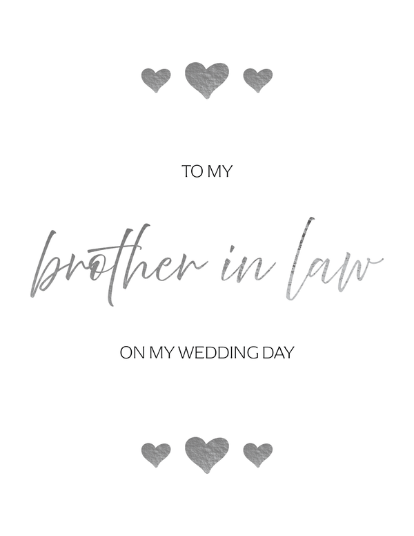 To My Brother in Law front