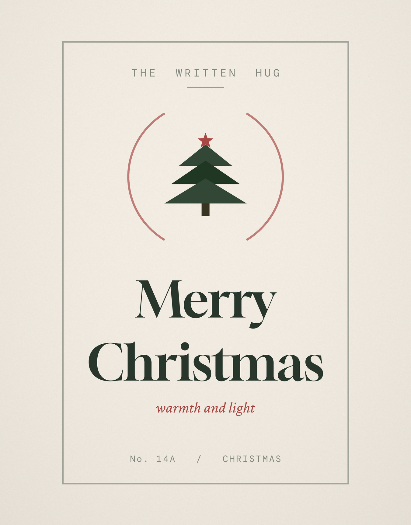 Merry Christmas minimalist card by The Written Hug