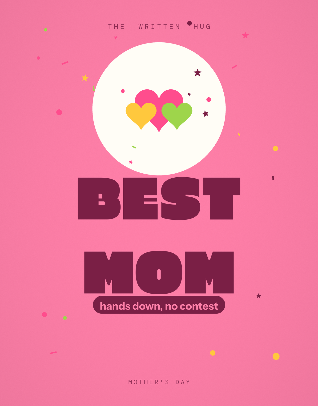 Best Mom playful card by The Written Hug