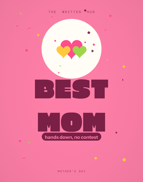 Best Mom playful card by The Written Hug