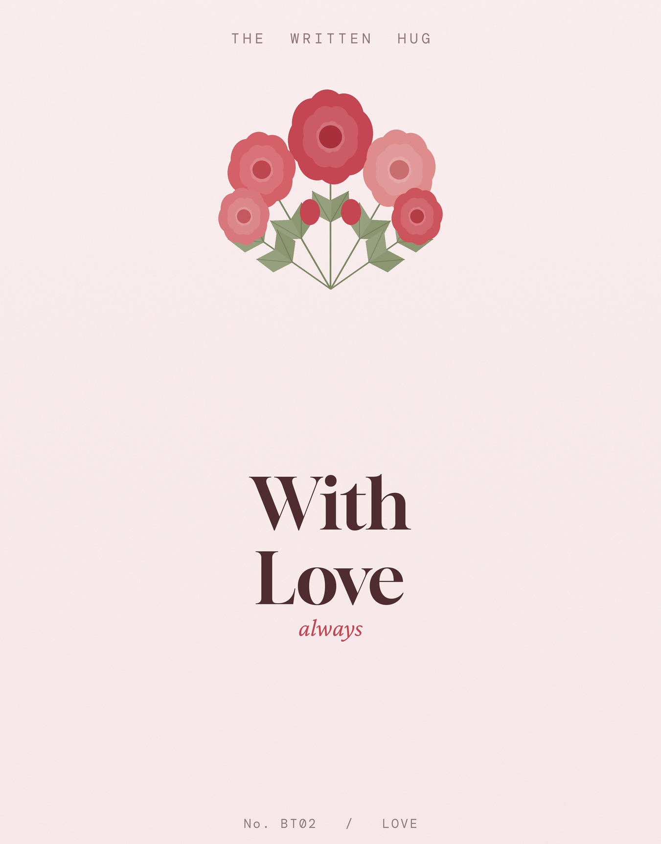 With Love botanical card by The Written Hug