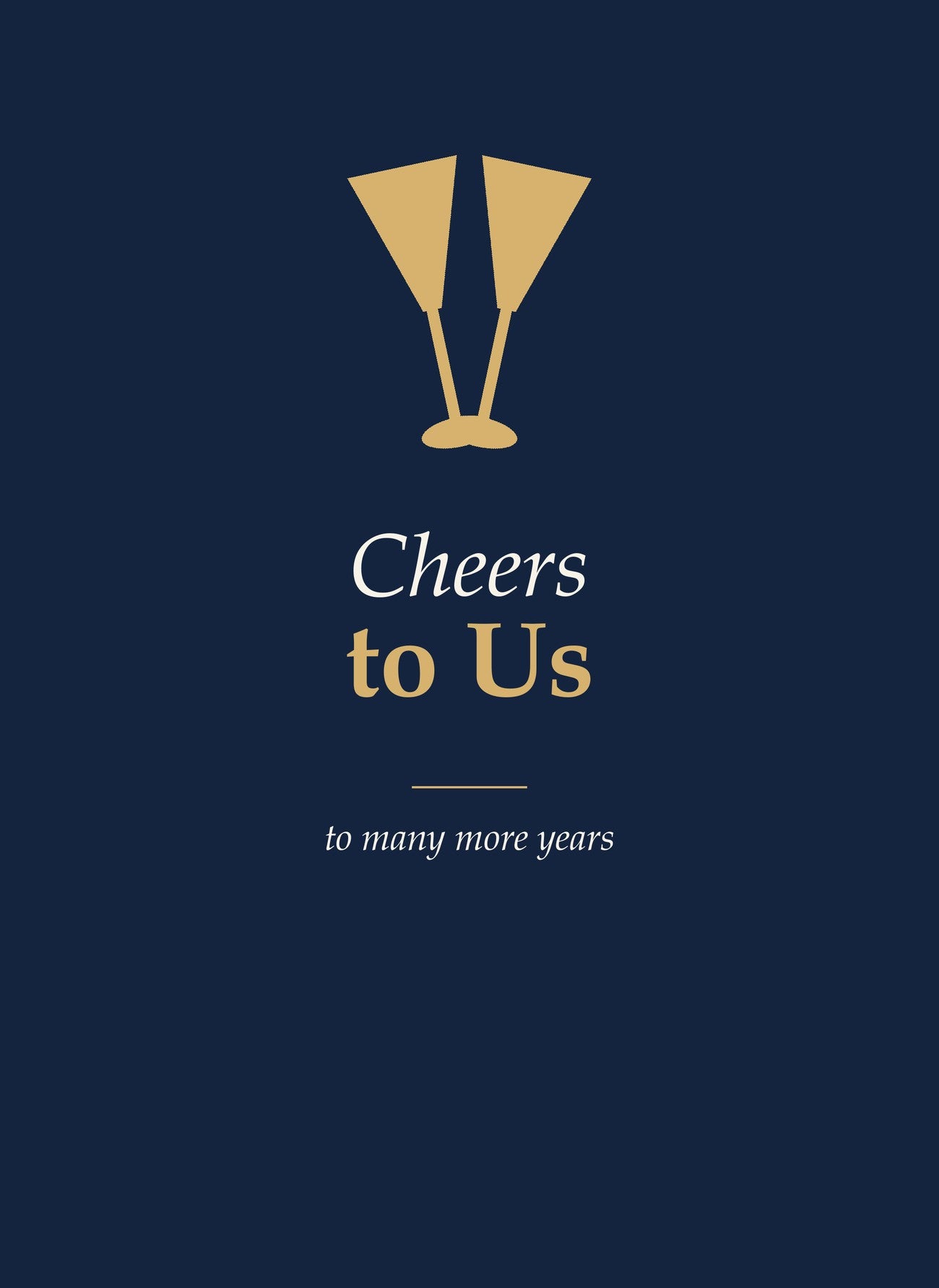 Anniversary cheers folded 5x7 card front