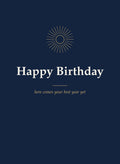 Birthday sunburst folded 5x7 card front