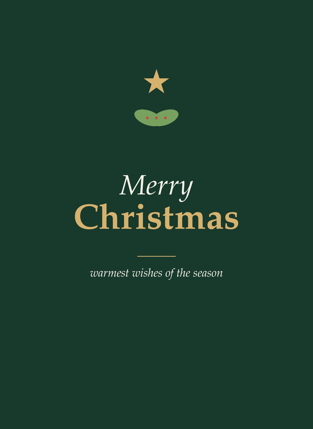 Merry Christmas folded 5x7 card front