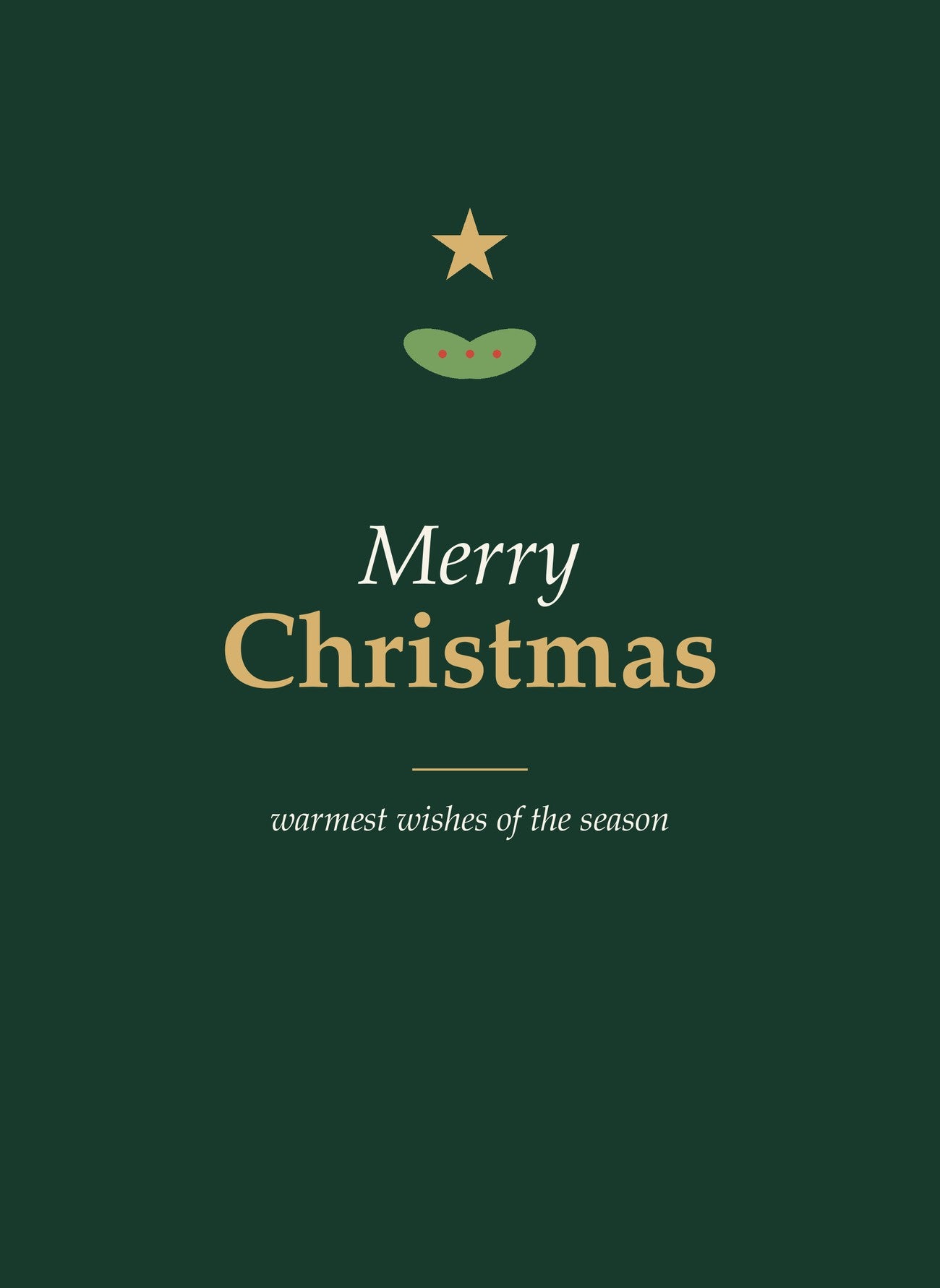 Merry Christmas folded 5x7 card front