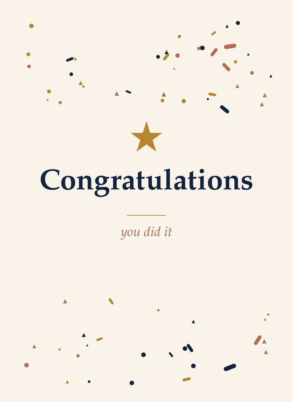 Congratulations folded 5x7 card front