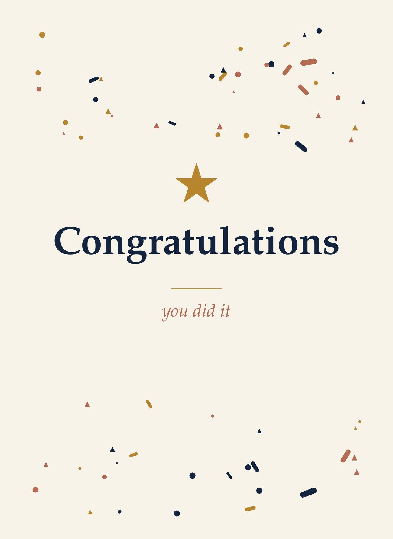 Congratulations folded 5x7 card front