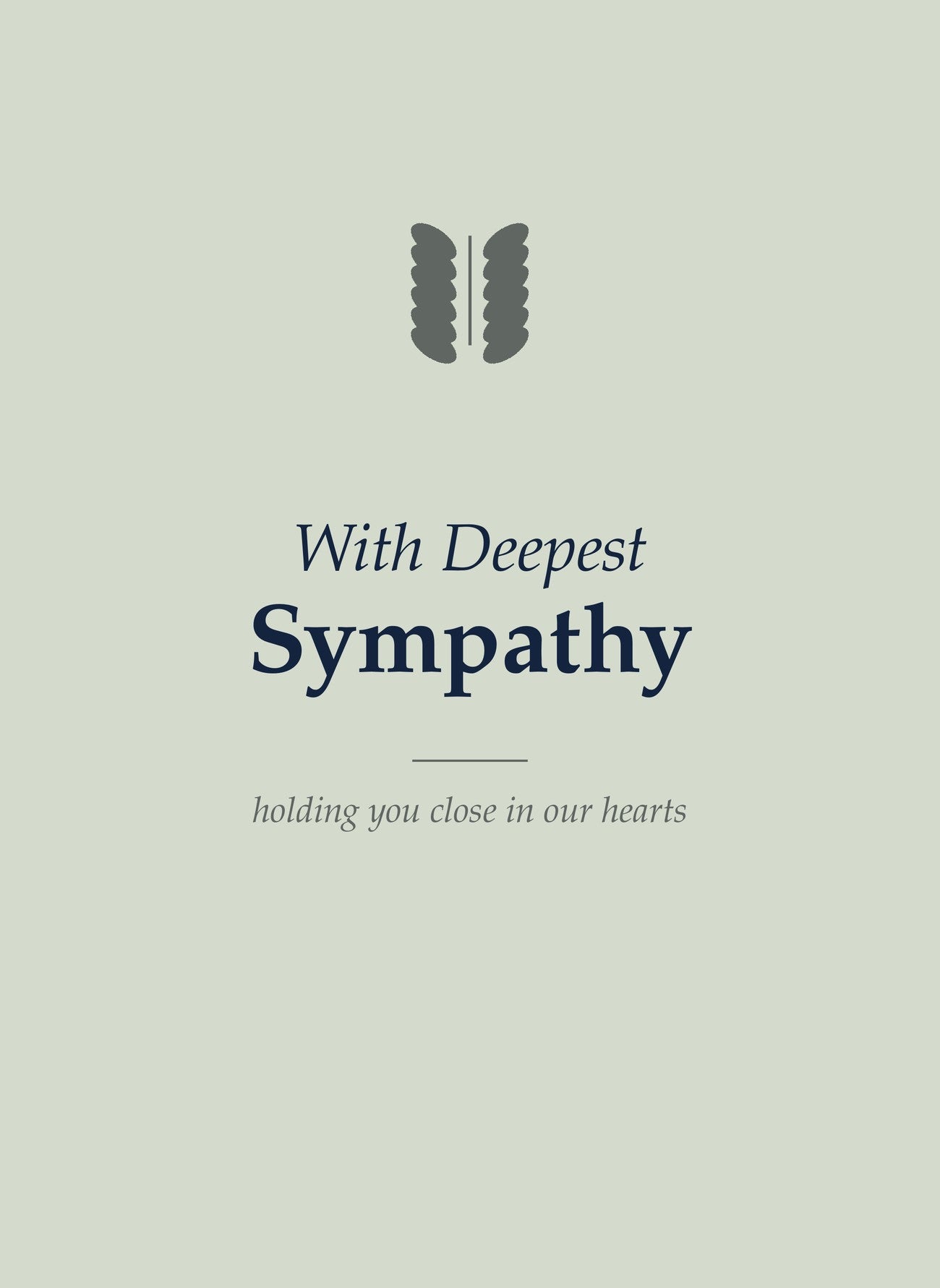 Sympathy folded 5x7 card front