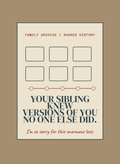 TWH-CD103 - Your Sibling Knew Versions of You No One Else Did.
