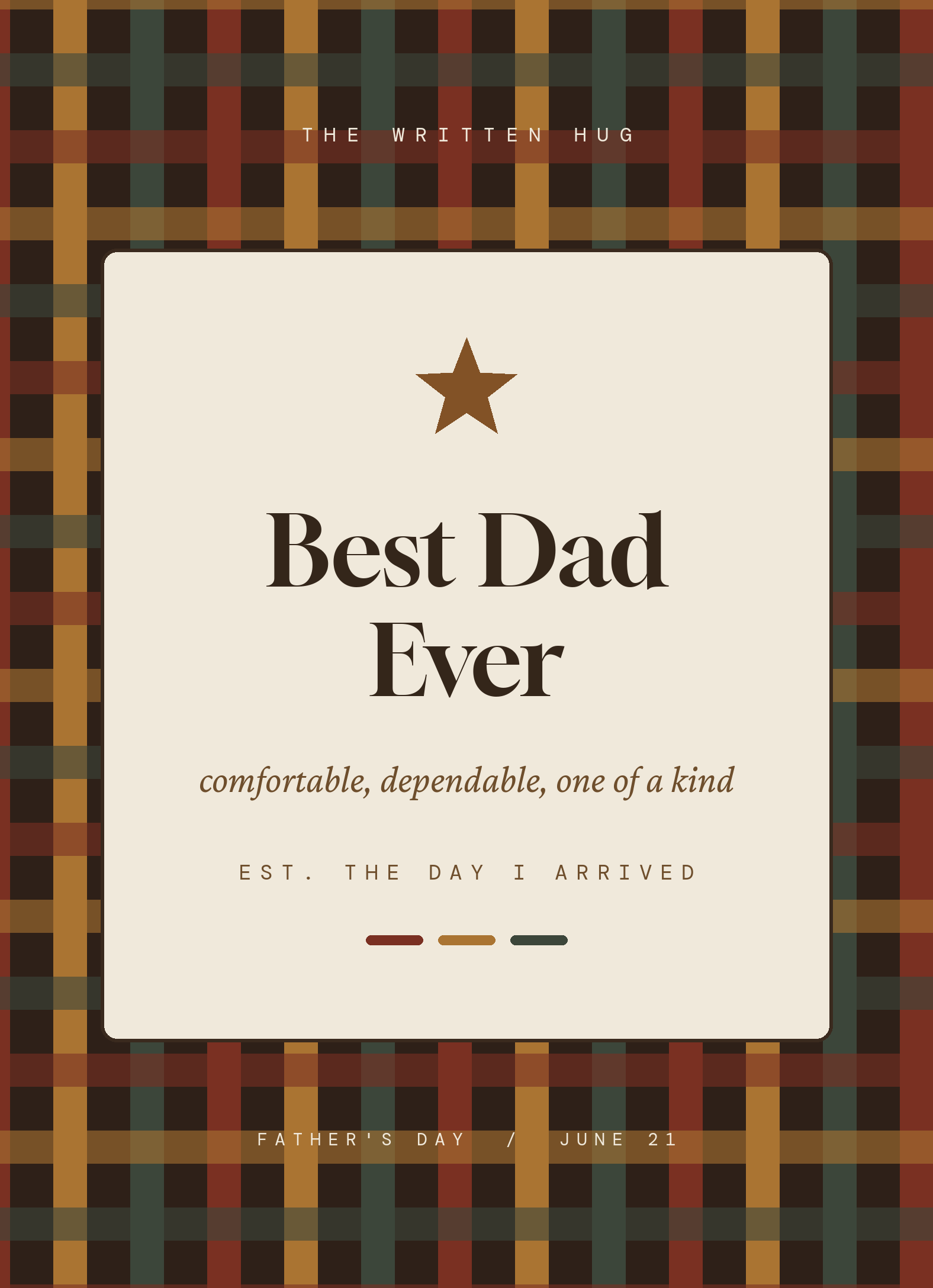 Best Dad Ever plaid card