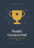 World's Greatest Dad trophy card