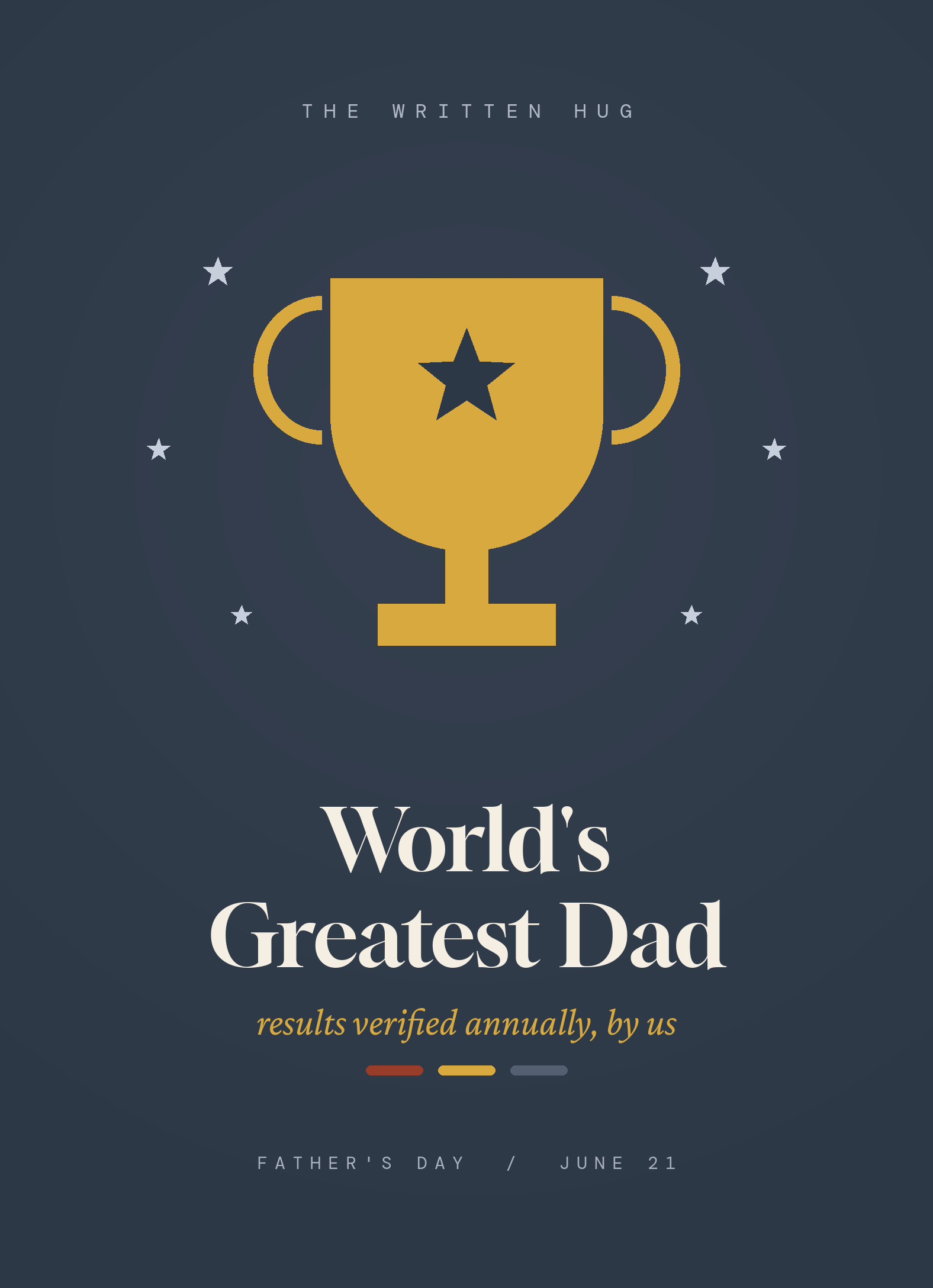 World's Greatest Dad trophy card