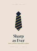 Sharp as Ever necktie card