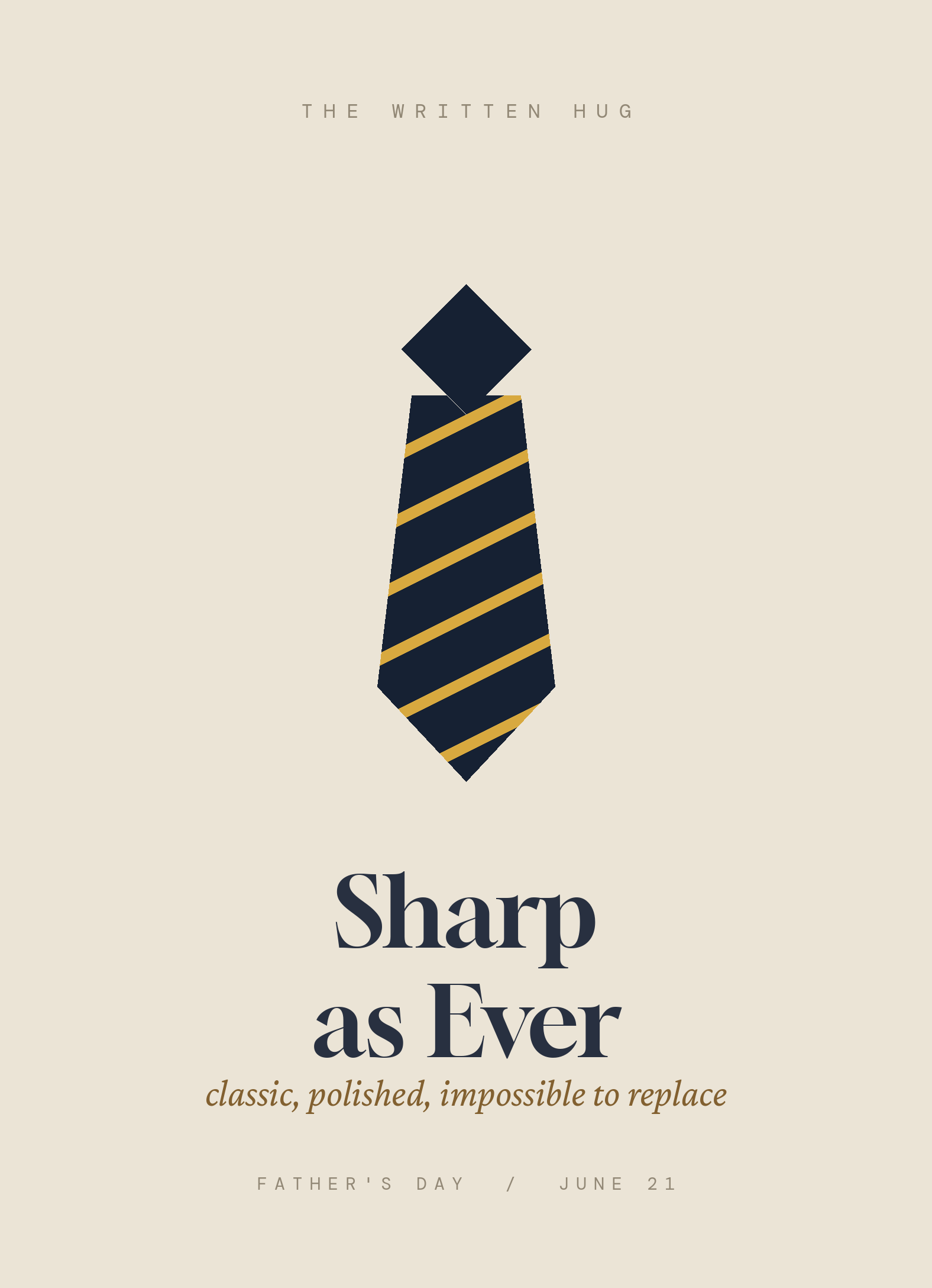 Sharp as Ever necktie card