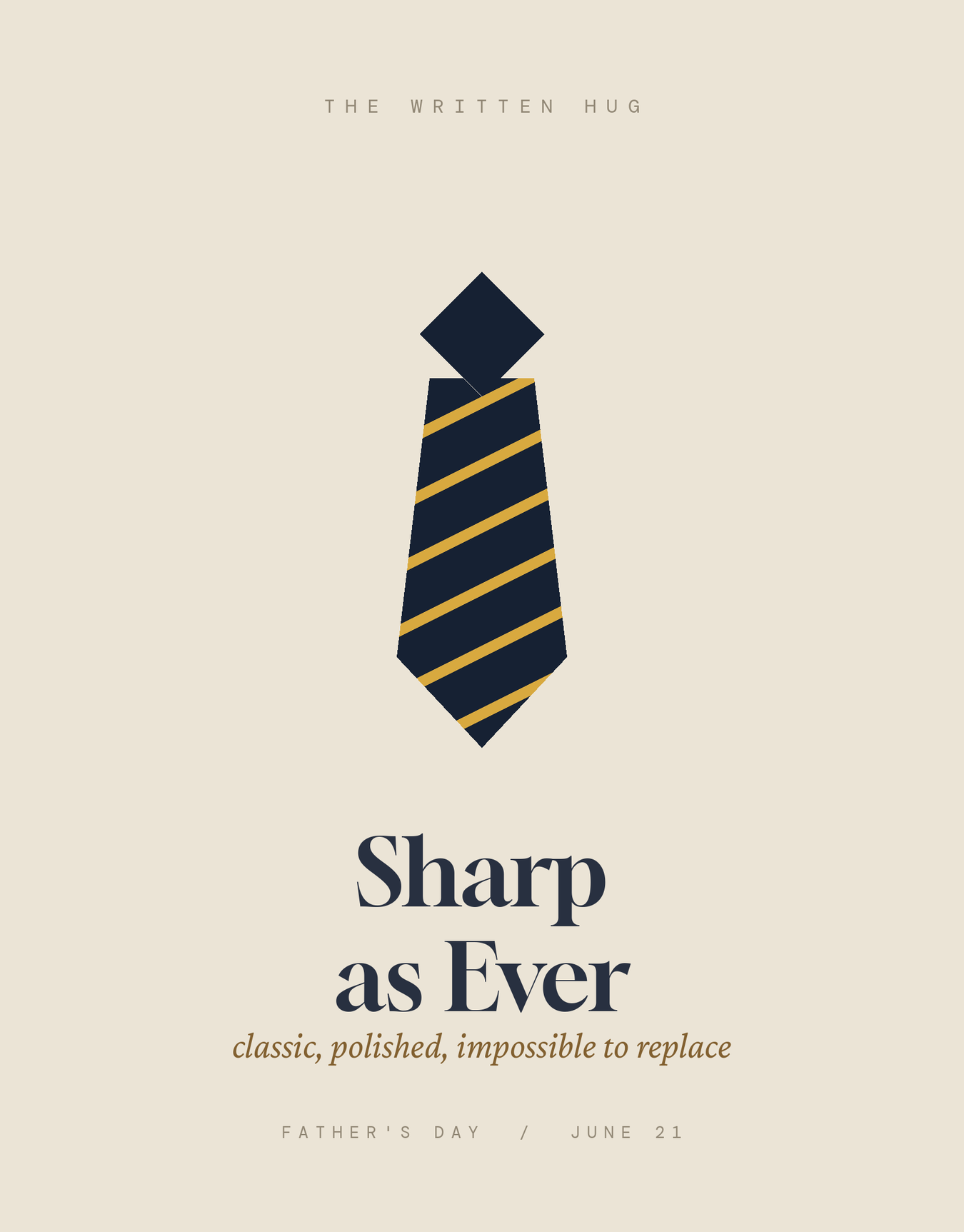Sharp as Ever necktie folded card