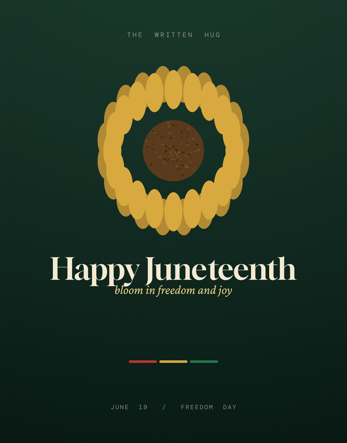 Happy Juneteenth Sunflower folded card