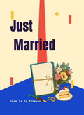 Just Married wedding card front
