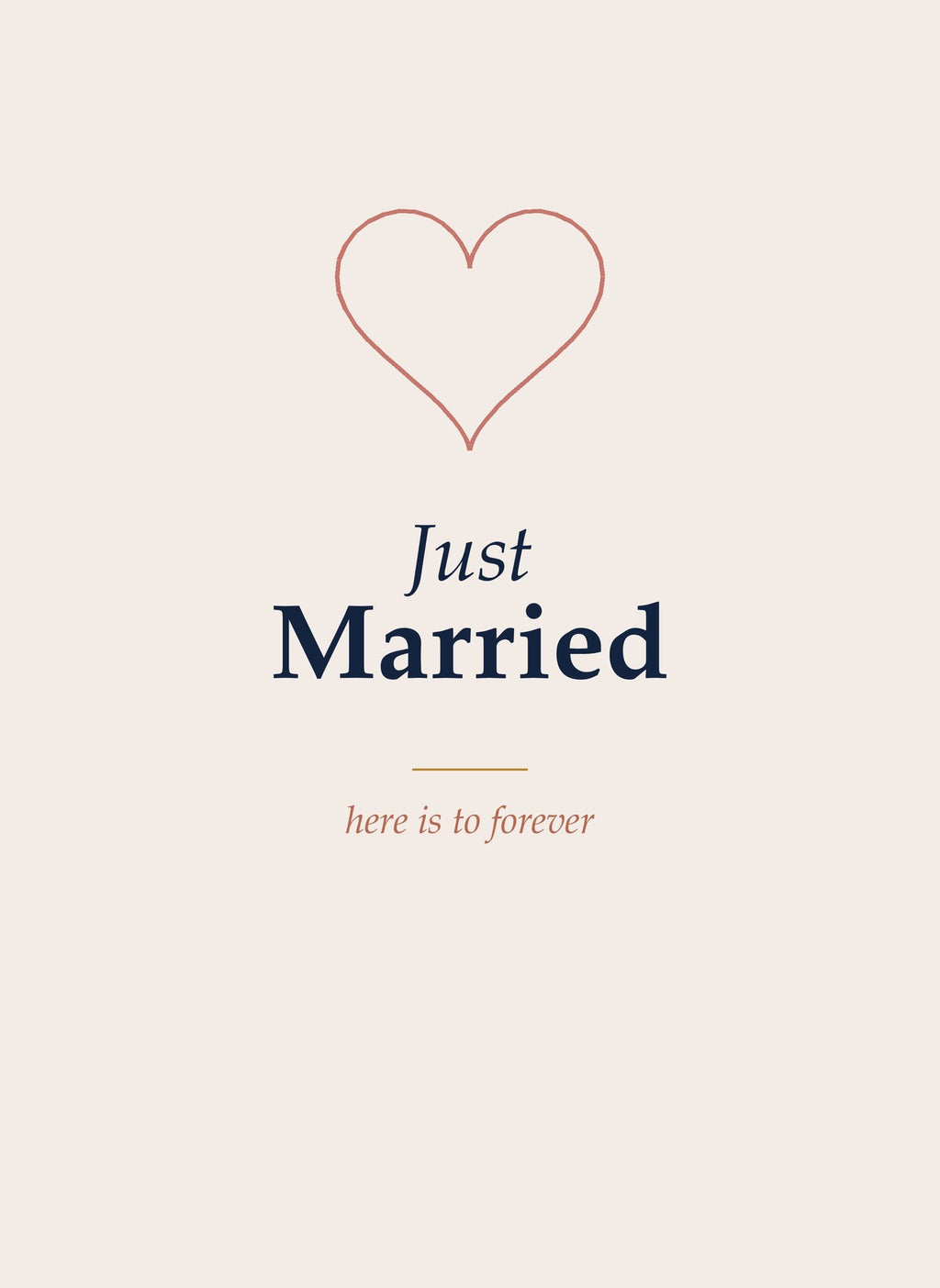 Just Married folded 5x7 card front