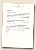 A Real Letter from The Written Hug: a full A4 page on house letterhead, written in real ink and mailed to them