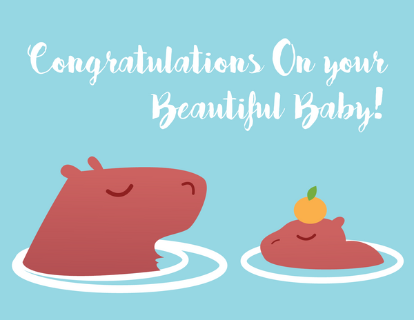 Cuddly Capybara Congrats front