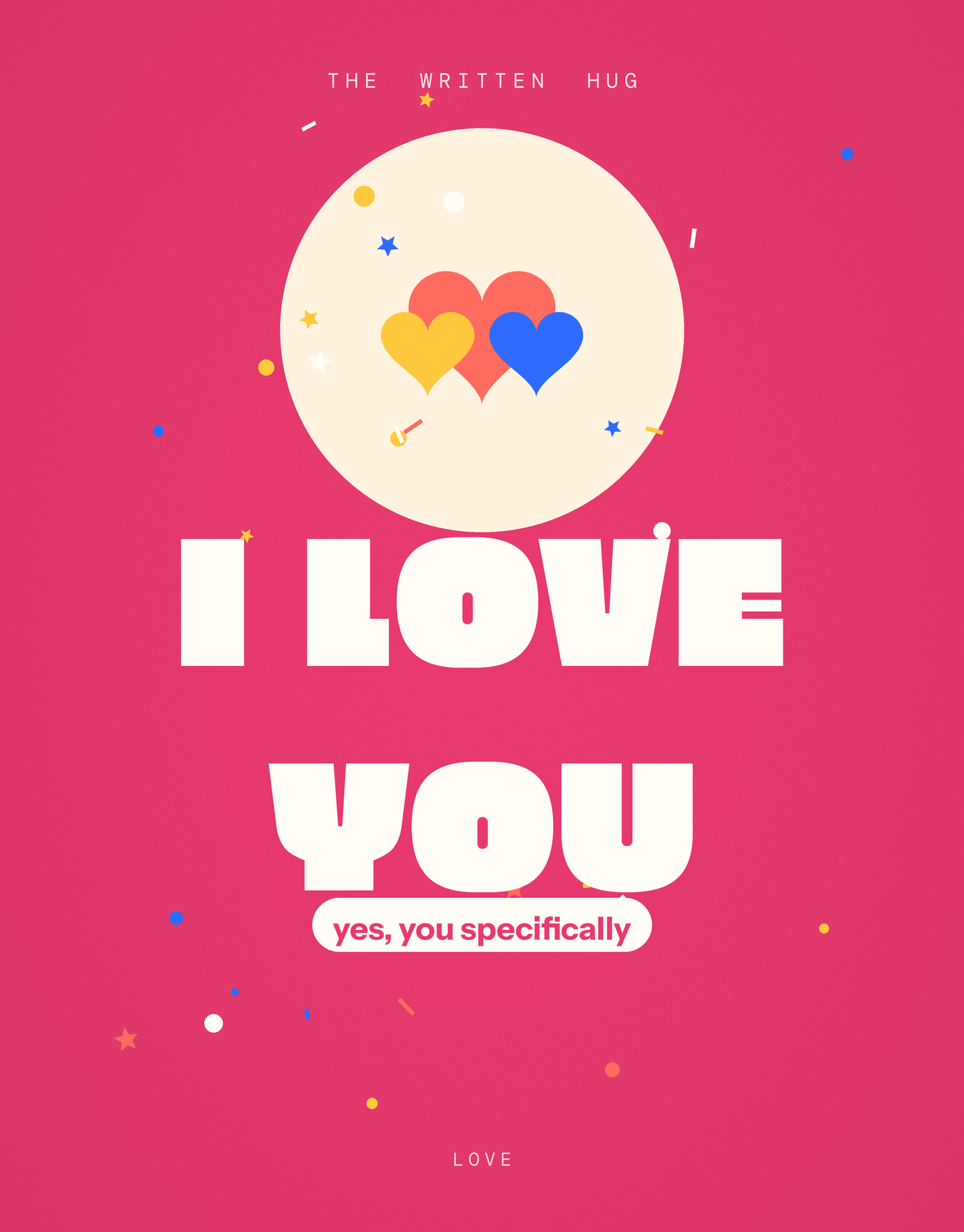 I Love You playful card by The Written Hug