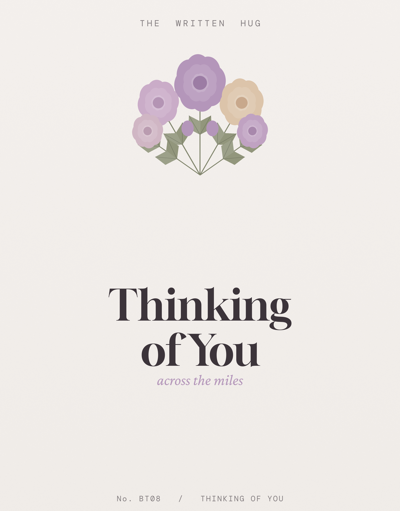 Thinking of You botanical card by The Written Hug