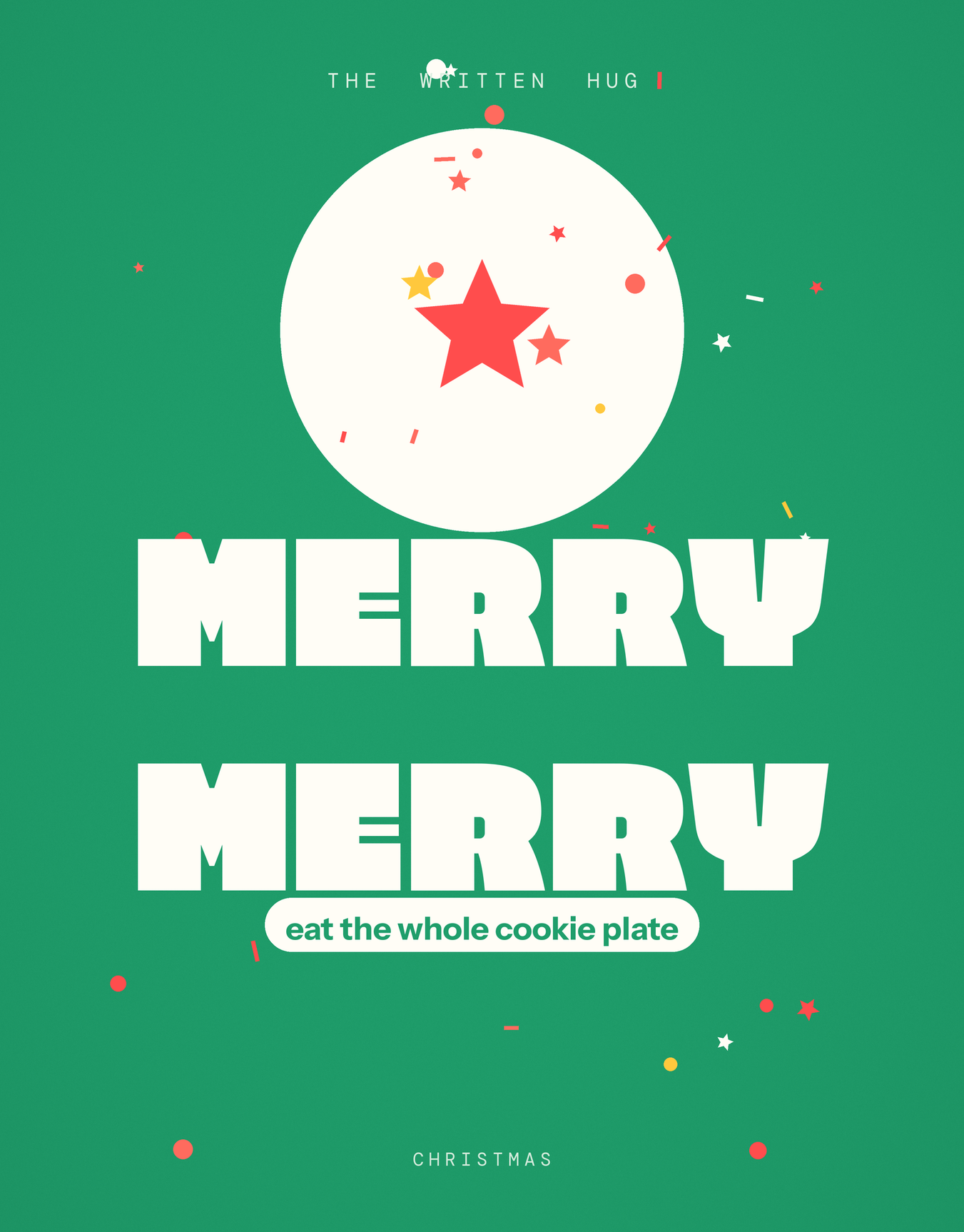 Merry Merry playful Christmas card by The Written Hug