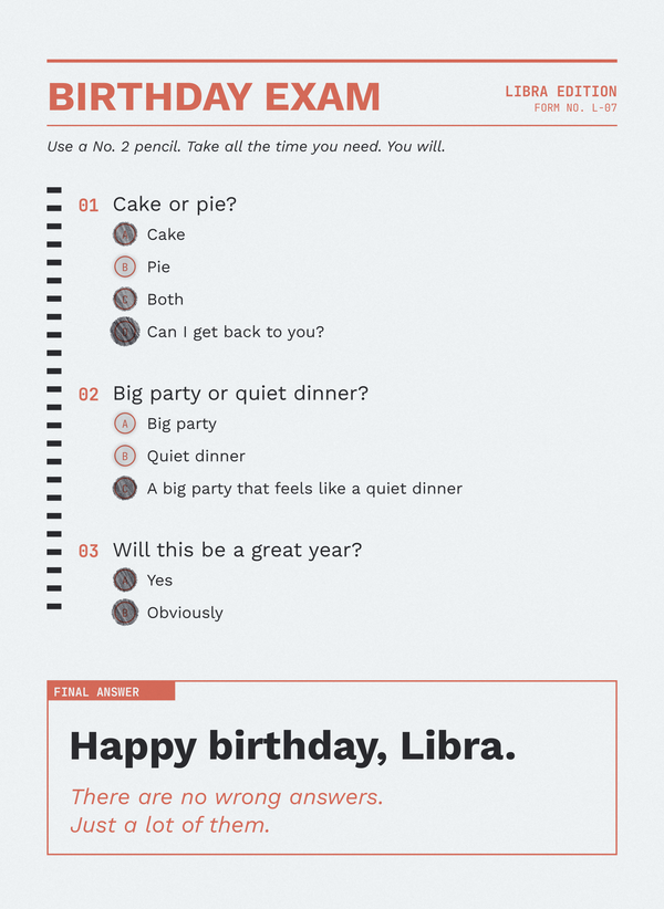 Happy Birthday, Libra (Birthday Exam) front