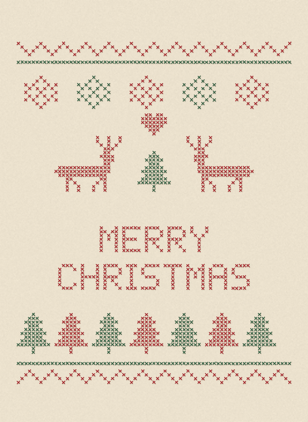 Merry Christmas (Nordic Stitch) front