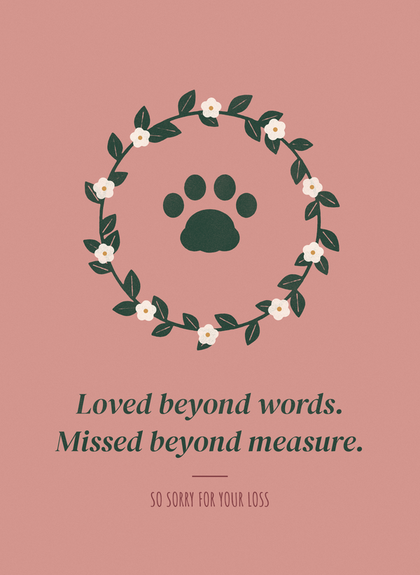Loved Beyond Words (Paw Wreath) front