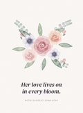 Sympathy card with a watercolor bouquet of roses and anemones