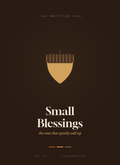 Small Blessings card, a gold acorn on warm brown